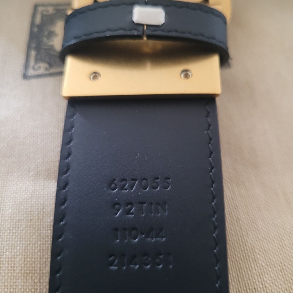 Gucci Classic GG Gold Mens Belt. Size 44 - Picture 3 of 4